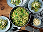 Pasta pesto med riven Quattrocento