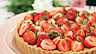 Pannacottapaj med jordgubbar